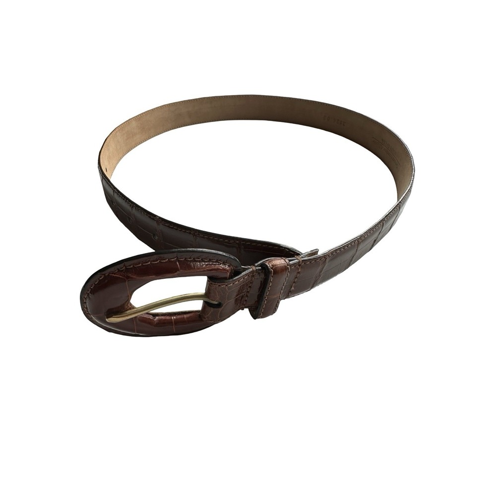 Bespoke Brown Womens Genuine American Alligator 1 Inch Belt Size Small NWOT